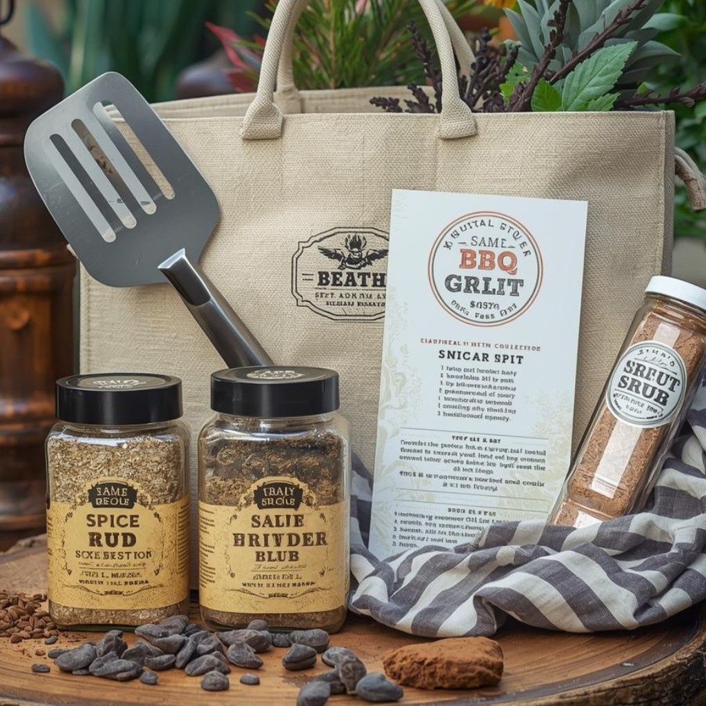 Grilling essentials set (spatula, rubs, recipe booklet)